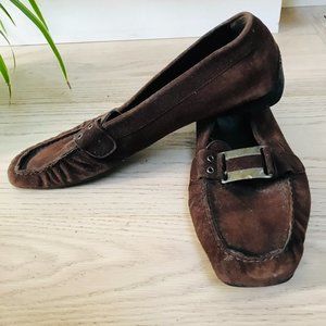 Stuart Weitzman Brown Suede Loafer